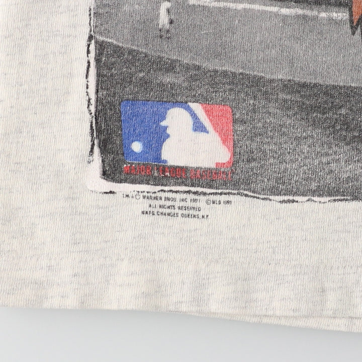 90'S Changes MLB CINCINNATI REDS Cincinnati Reds Tasmanian Devil Character Sports Print T-Shirt Made in USA Men's L Vintage /evb004782