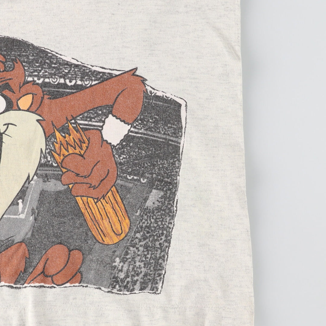 90'S Changes MLB CINCINNATI REDS Cincinnati Reds Tasmanian Devil Character Sports Print T-Shirt Made in USA Men's L Vintage /evb004782