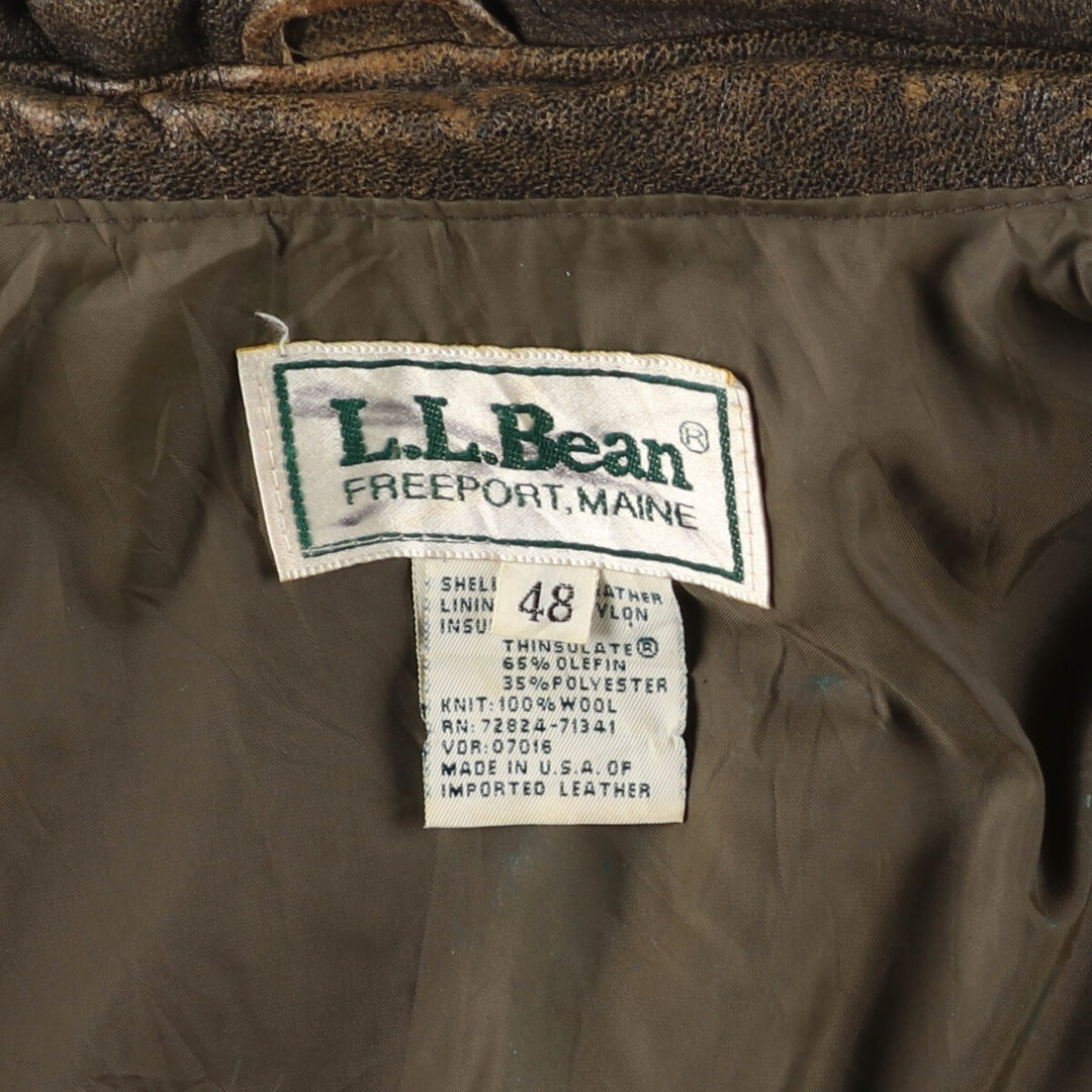 70s~80'S LL Bean A-2 Type Leather Flight Jacket Made in USA Men's XL Vintage /evb004847