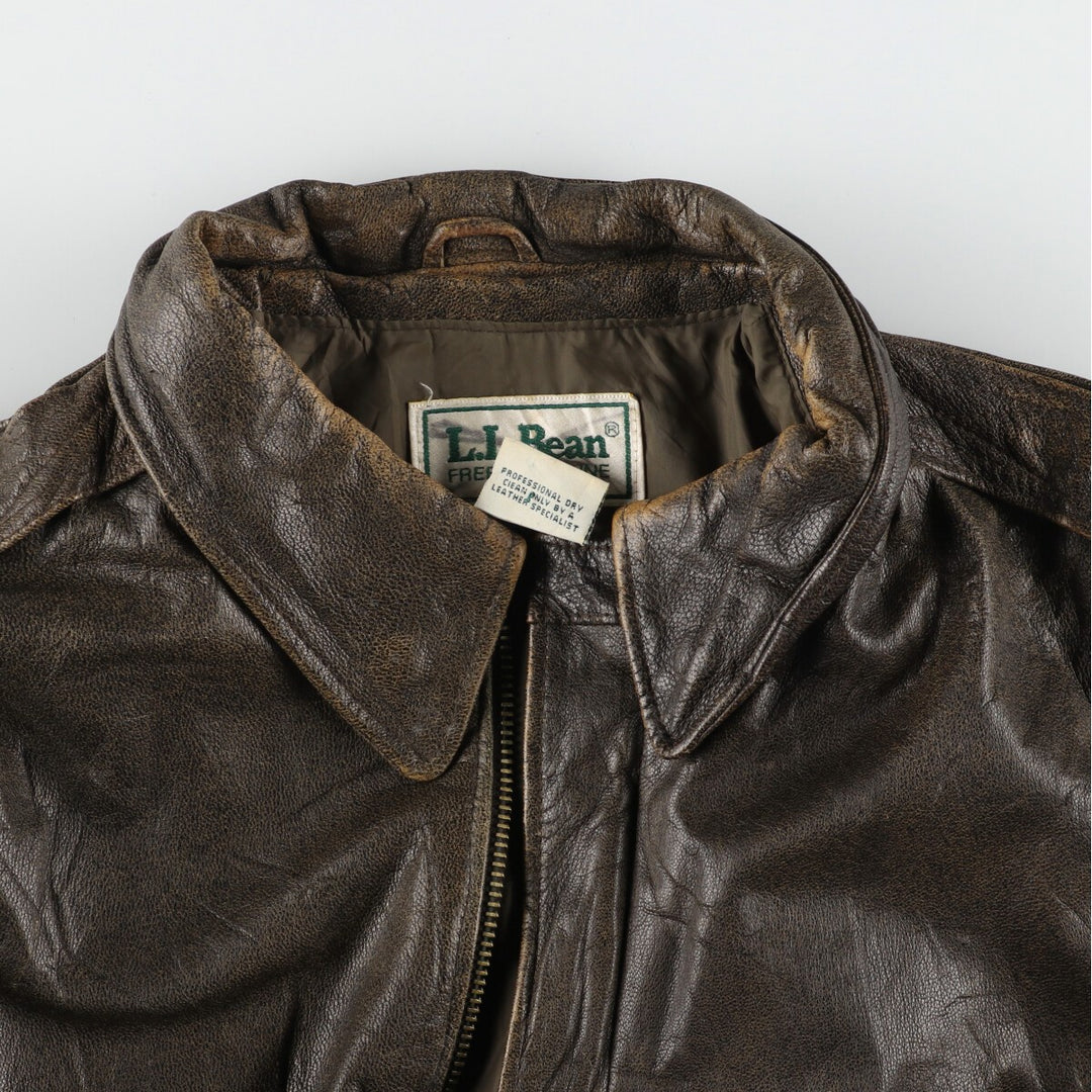 70s~80'S LL Bean A-2 Type Leather Flight Jacket Made in USA Men's XL Vintage /evb004847