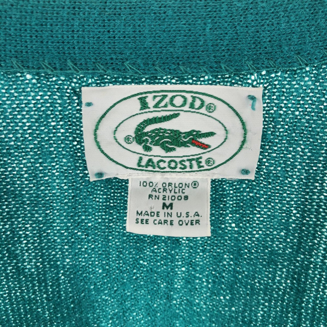 80s-90'S Lacoste IZOD Acrylic Knit Cardigan Made in USA Men's M Size Vintage /evb004904