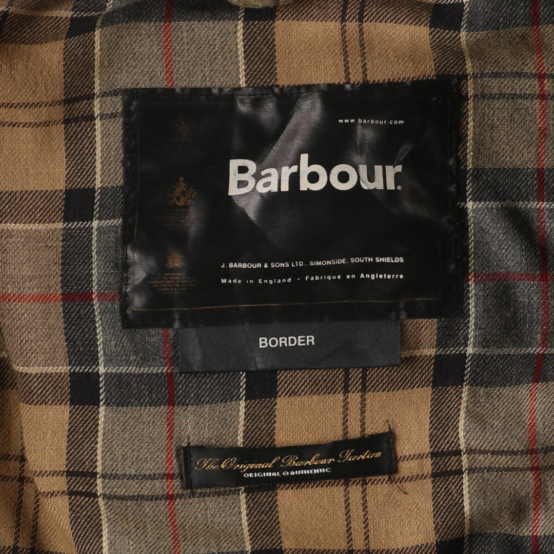 Barbour BORDER Waxed Cotton Oiled Jacket Made in England C44 Men's L /evb004944