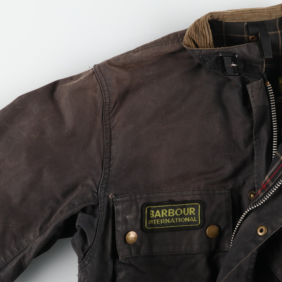 90'S Barbour International Suit Old 3 Warrant Waxed Cotton Oiled Jacket Made in England C40 Men's M Vintage /evb004949