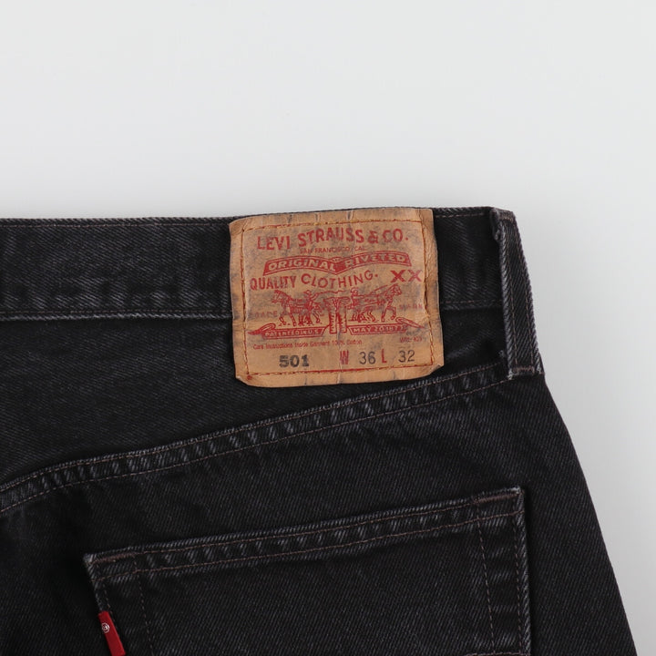 00'S Levi's 501 yarn-dyed black denim straight denim pants for men, size W36 /evb004993