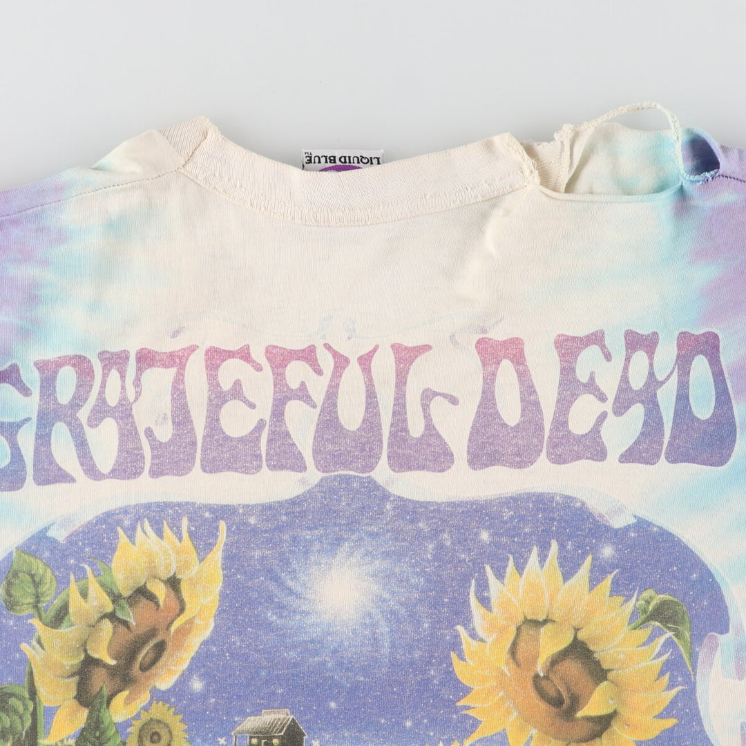 90'S Liquid Blue Grateful Dead SUMMER TOUR Tie-dye Pattern Band T-Shirt Band Tee Made in USA Men's XL Vintage /evb005020