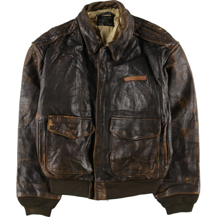 AVIREX A-2 Type Leather Flight Jacket Men's Medium Vintage /evb005031