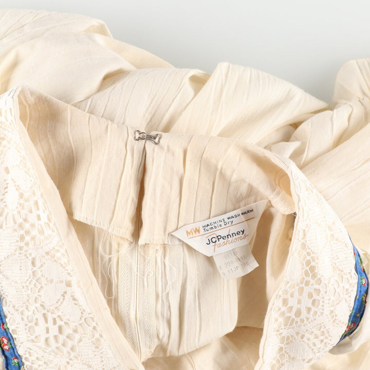 70'S JCPenney maxi length short sleeve flare dress women's L vintage /evb005095