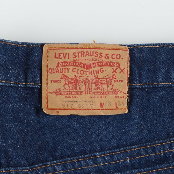 Dark blue 80'S Levi's 00517-0217 bootcut denim pants made in USA men's w39 vintage /evb005108