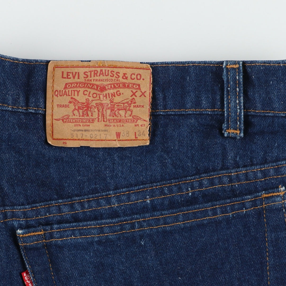 Dark blue 80'S Levi's 00517-0217 bootcut denim pants made in USA men's w39 vintage /evb005108