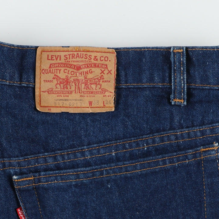 Dark blue 80'S Levi's 00517-0217 bootcut denim pants made in USA men's w39 vintage /evb005108