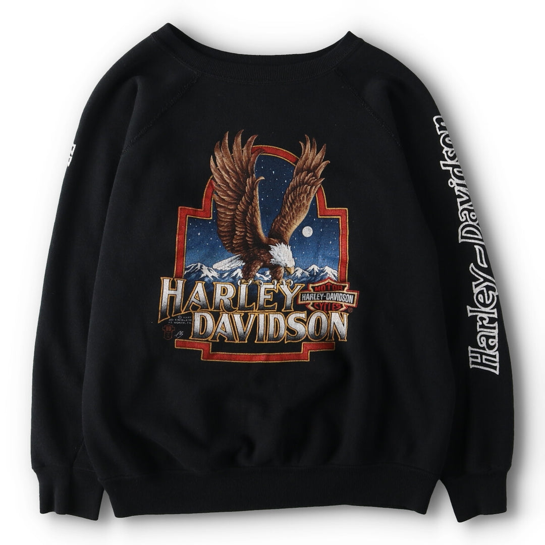 80'S Harley-Davidson 3D EMBLEM Eagle Pattern Print Sweatshirt, Men's XS Vintage /evb005120