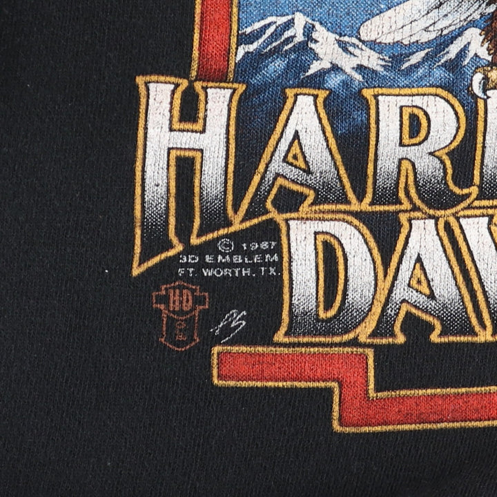 80'S Harley-Davidson 3D EMBLEM Eagle Pattern Print Sweatshirt, Men's XS Vintage /evb005120