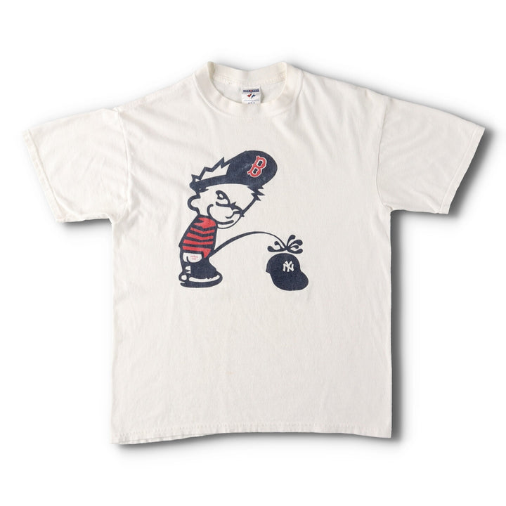 Jerzees Calvin and Hobbes Manneken Pis Parody Character Print T-Shirt Men's M /evb005218