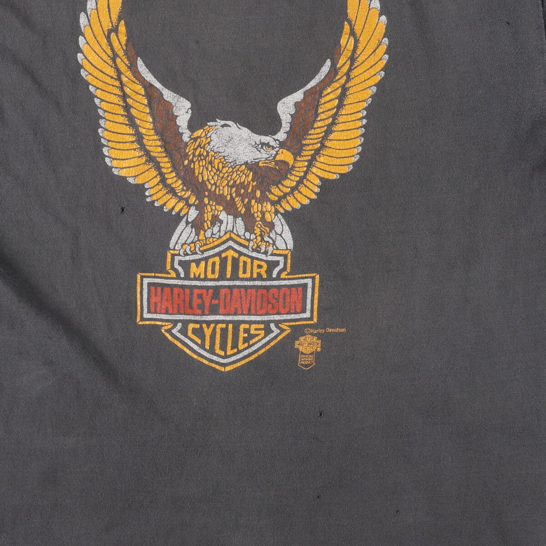 80'S Harley Davidson SIGNAL Eagle Pattern Motorcycle Bike T-shirt Made in USA Men's M Vintage /evb005232