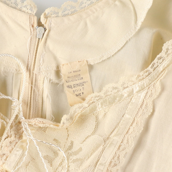 70'S UNKNOWN Maxi length short sleeve flare dress for women M /evb005384