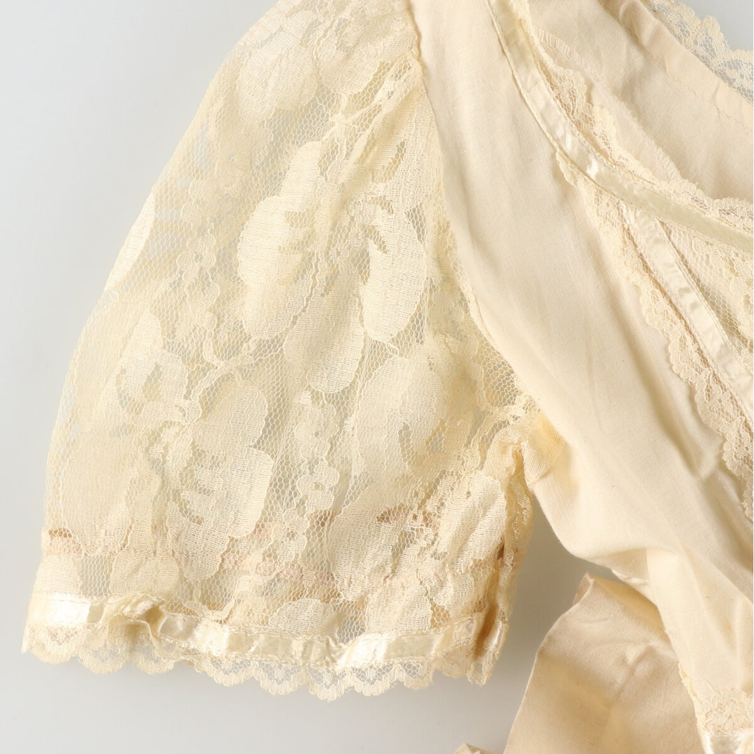 70'S UNKNOWN Maxi length short sleeve flare dress for women M /evb005384