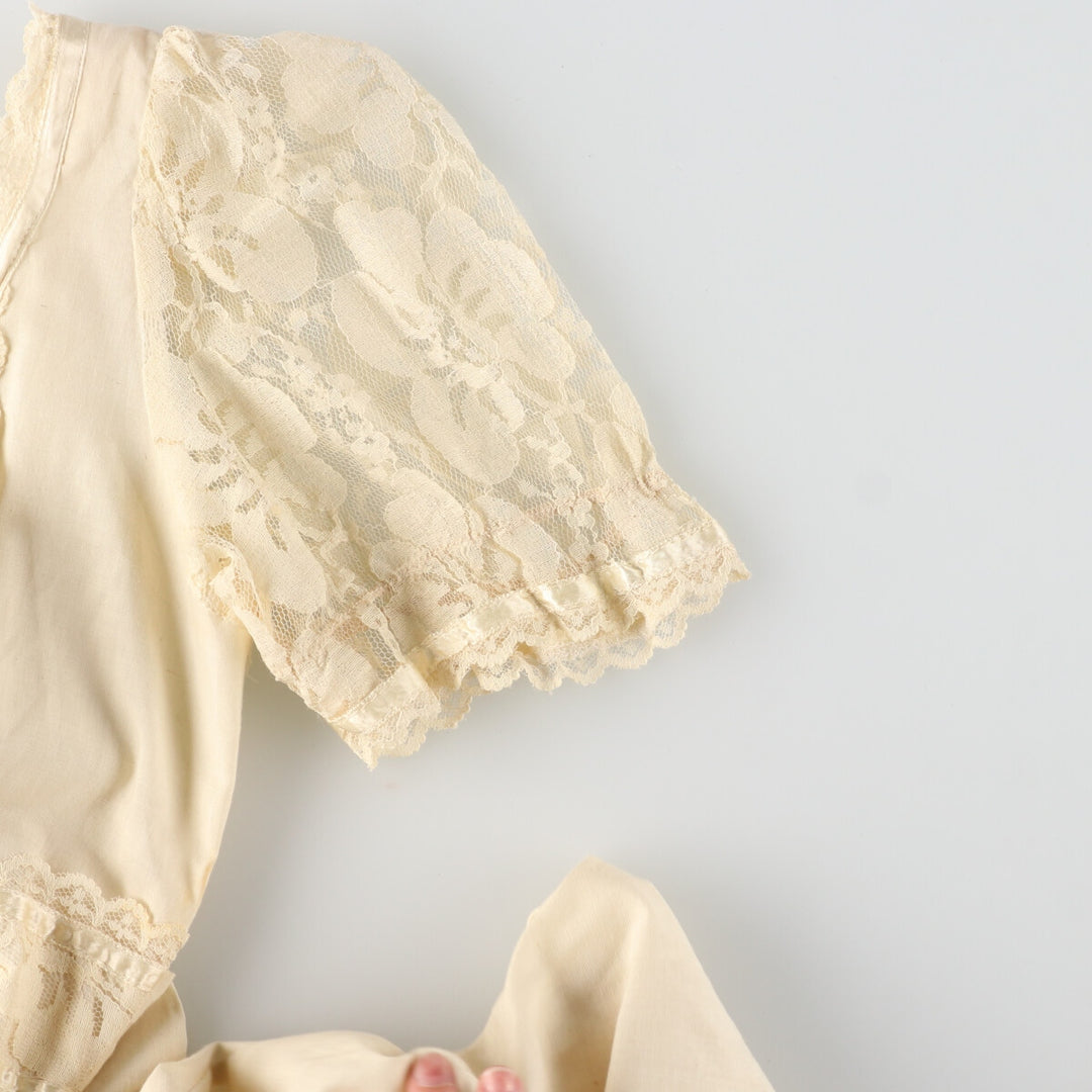 70'S UNKNOWN Maxi length short sleeve flare dress for women M /evb005384