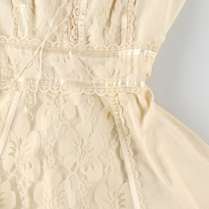 70'S UNKNOWN Maxi length short sleeve flare dress for women M /evb005384