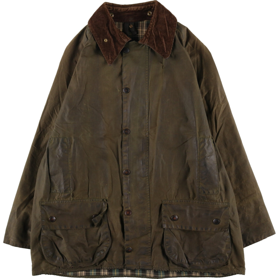 90'S Barbour Beaufort Old 3 Warrant Oiled Hunting Jacket Made in England C44 Men's L Size Vintage /evb005415