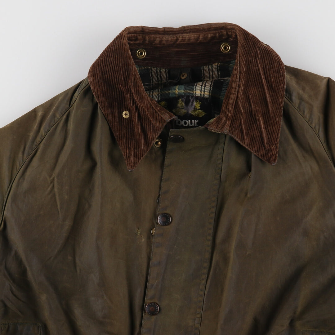 90'S Barbour Beaufort Old 3 Warrant Oiled Hunting Jacket Made in England C44 Men's L Size Vintage /evb005415