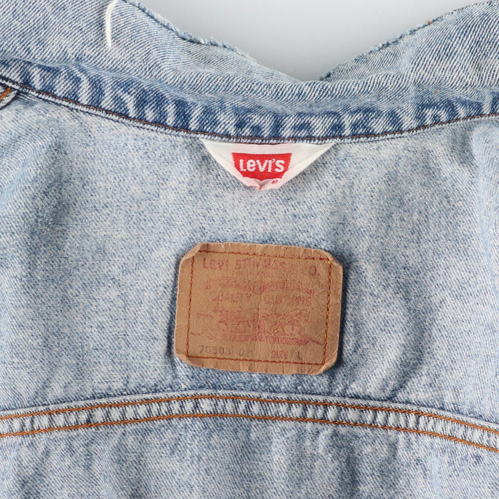 70's Levi's 70505-02 denim jacket, G-jacket, men's L, vintage /evb005500