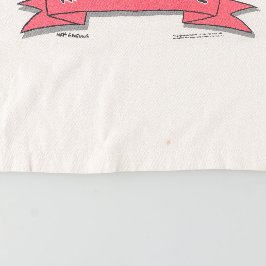90'S Fruit of the Loom THE SIMPSONS Character Print T-Shirt Made in USA Men's L Vintage /evb005529