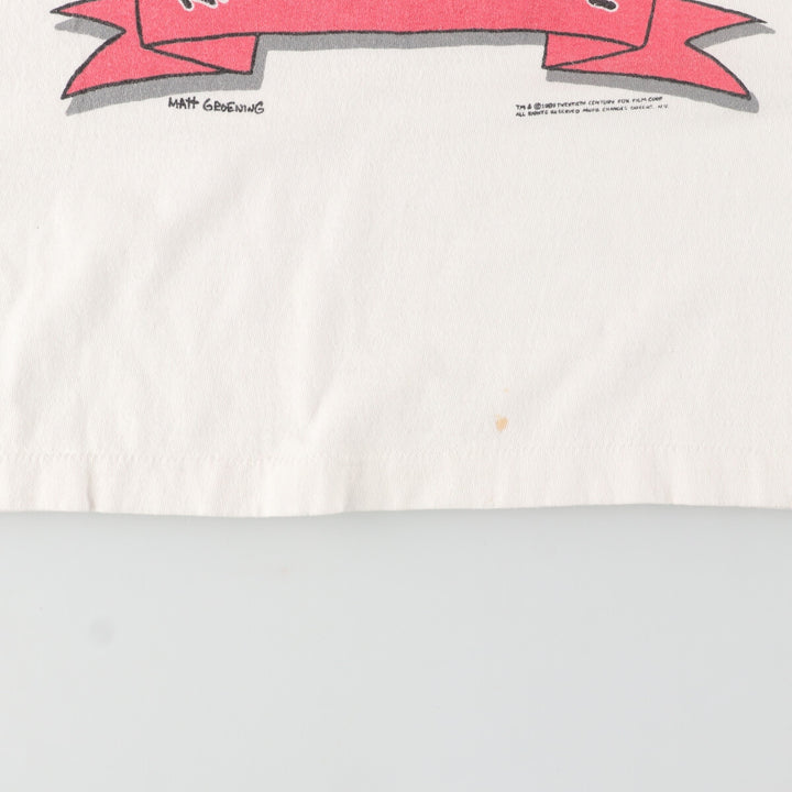 90'S Fruit of the Loom THE SIMPSONS Character Print T-Shirt Made in USA Men's L Vintage /evb005529