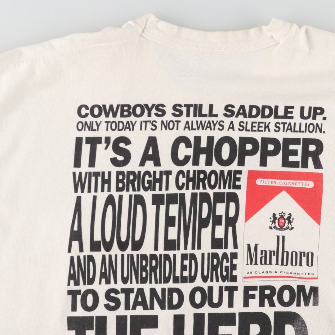 90'S Fruit of the Loom Marlboro Back Print Advertising T-Shirt Made in USA Men's XL Vintage /evb005572