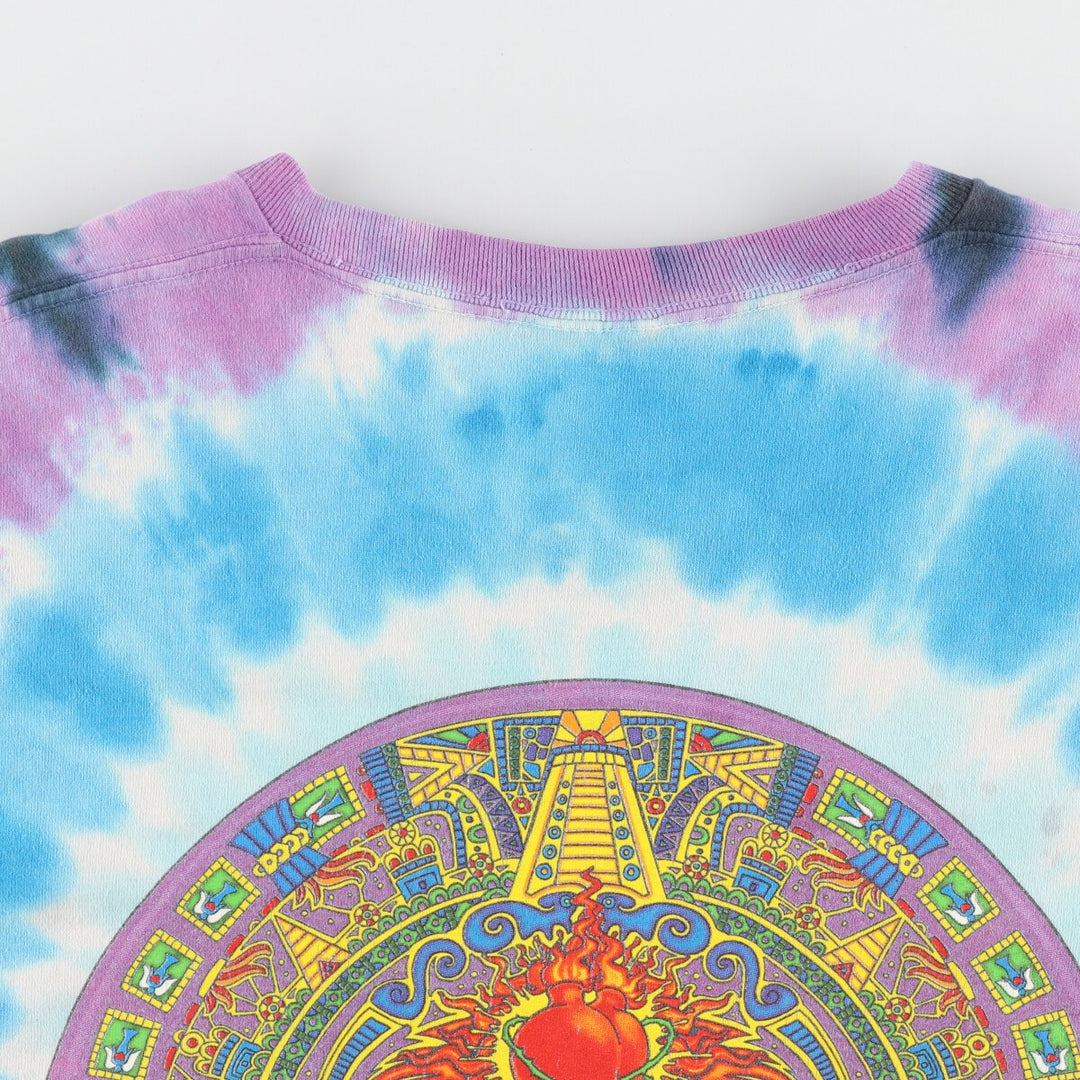 90'S Liquid Blue Santana Tie-dye Pattern Band T-shirt, Band Tee, Men's XL, Vintage /evb005577