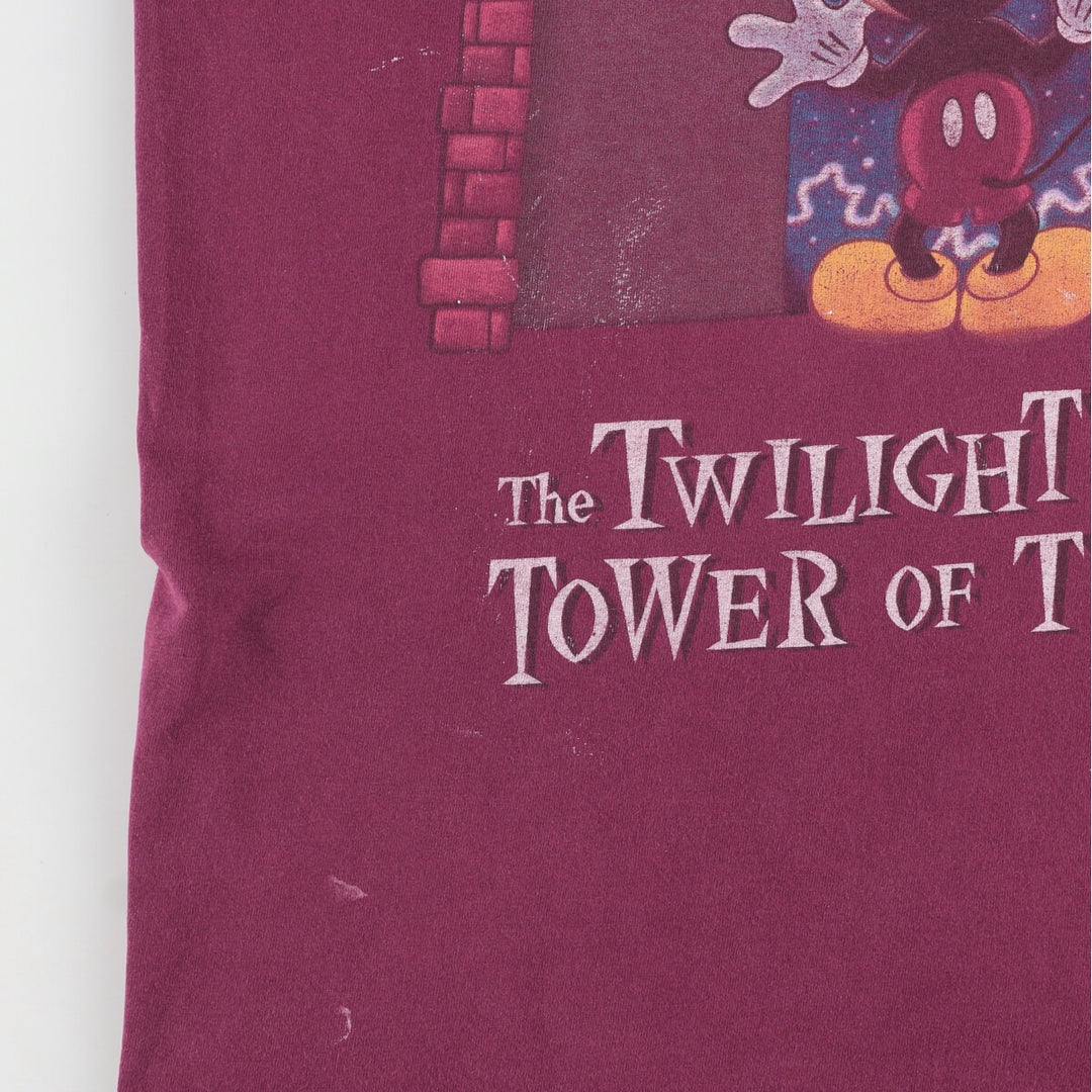 90'S DISNEY DESIGNS Mickey Mouse Tower of Terror Character Print T-Shirt Made in USA Men's L Vintage /evb005583