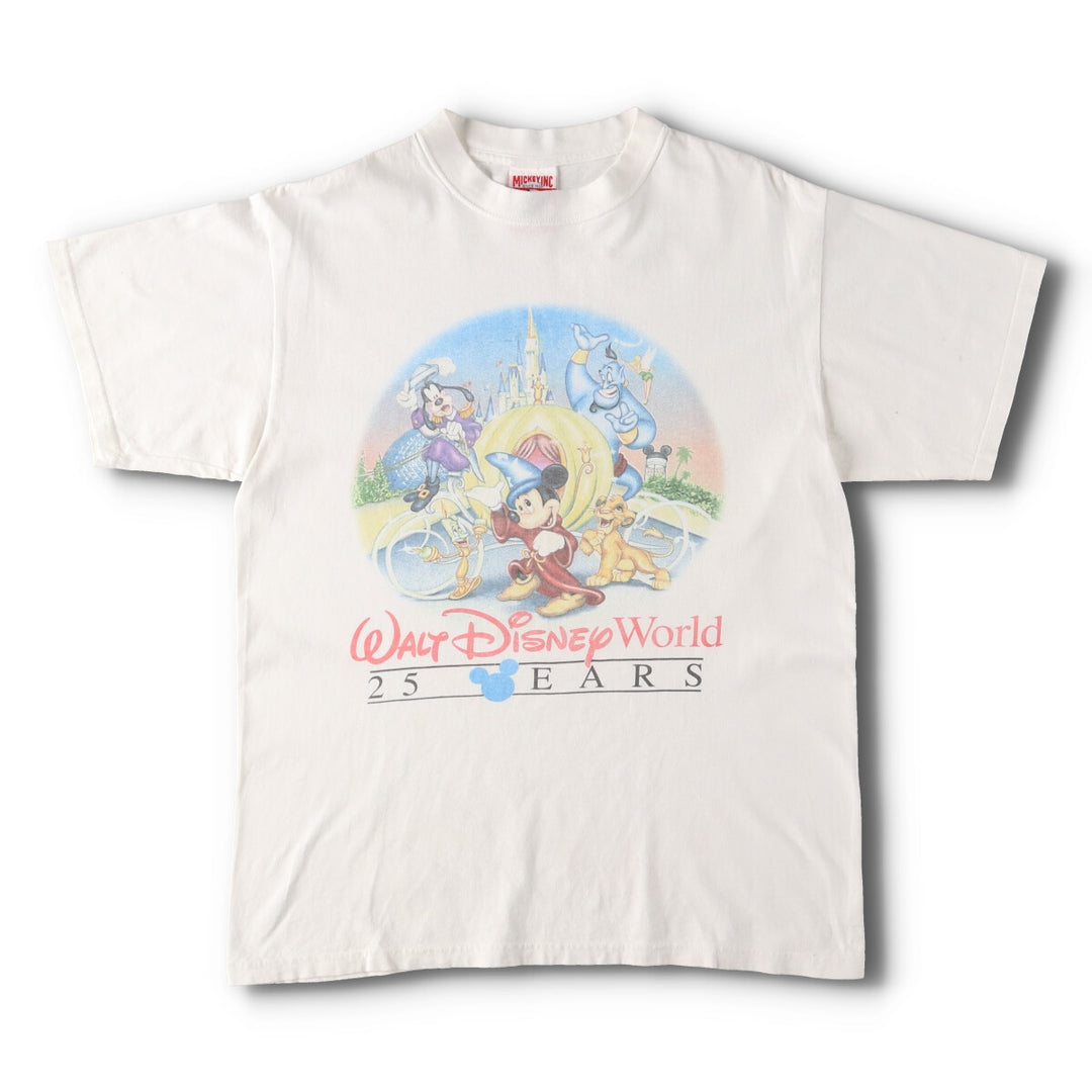 90'S MICKEY, INC DISNEY 25th Anniversary Character Print T-Shirt Made in USA Men's L Vintage /evb005584