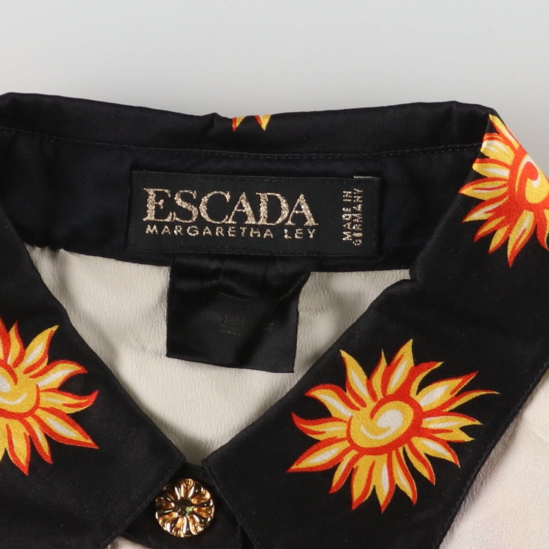 80'S ESCADA all-over floral print long sleeve silk shirt made in Germany women's L vintage /evb005607