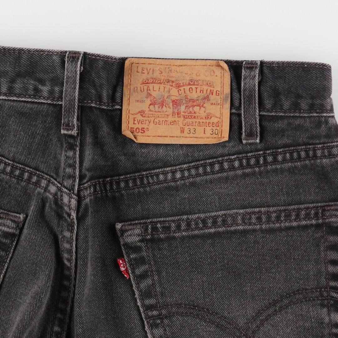 00'S Levi's 505 REGULAR FIT STRAIGHT LEG Black Denim Tapered Denim Pants Made in USA Men's W32 equivalent /evb005632