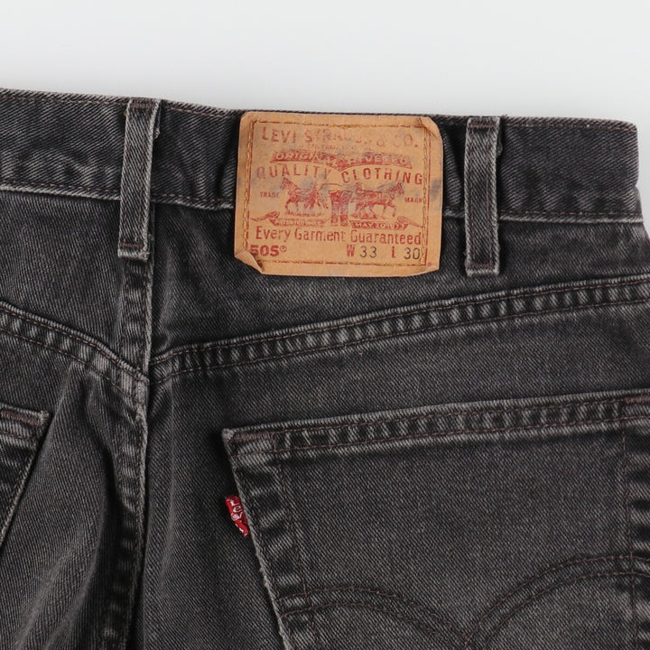 00'S Levi's 505 REGULAR FIT STRAIGHT LEG Black Denim Tapered Denim Pants Made in USA Men's W32 equivalent /evb005632