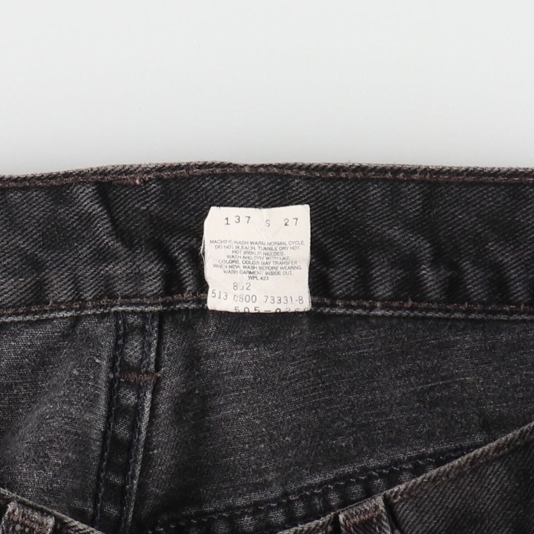 00'S Levi's 505 REGULAR FIT STRAIGHT LEG Black Denim Tapered Denim Pants Made in USA Men's W32 equivalent /evb005632