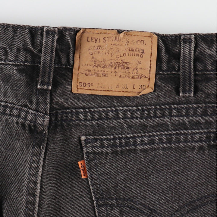 90'S Levi's 505 Orange Tab Black Denim Tapered Denim Pants Made in USA Men's W30 Vintage /evb005633