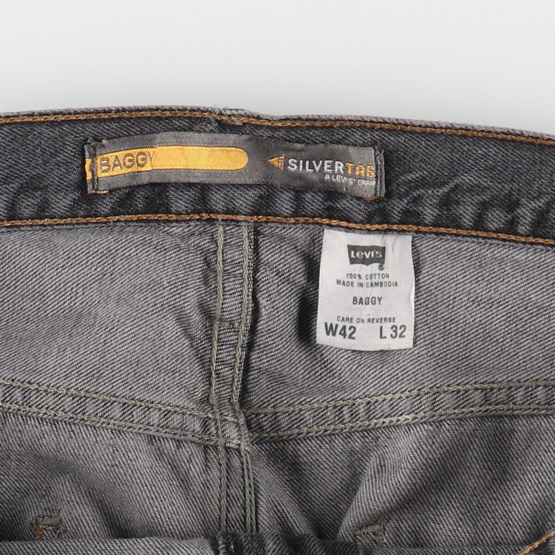 Big size Levi's Silver tab BAGGY black denim tapered denim pants for men w42 equivalent /evb005653