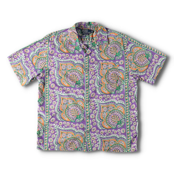 90s~ Polo by Ralph Lauren ANDY CAMP all-over print open collar Hawaiian aloha shirt for men, M /evb005724