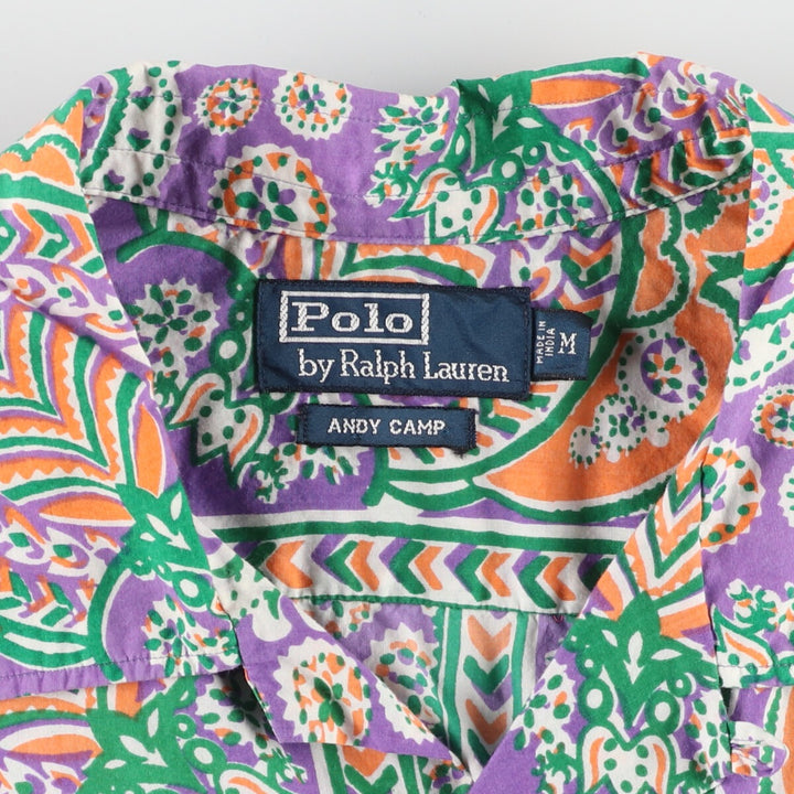 90s~ Polo by Ralph Lauren ANDY CAMP all-over print open collar Hawaiian aloha shirt for men, M /evb005724