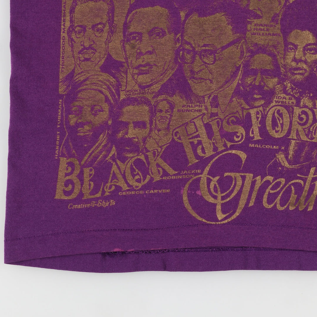 90'S Fruit of the Loom BLACK HISTORY MONTH Black History Month Great People T-shirt Made in USA Men's L Vintage /evb005756