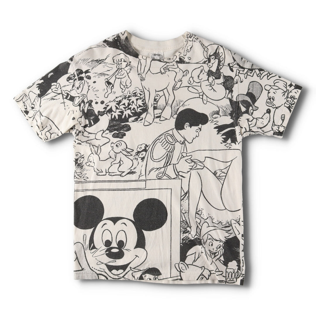 90'S SNARML DISNEY Disney all-over print erotic T-shirt parody character print T-shirt made in USA men's M vintage /evb005802