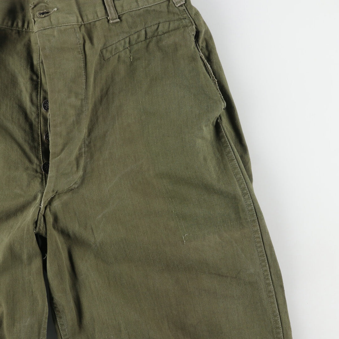 1940'S US Army genuine M-43 HBT herringbone twill remake military pants made in USA W30L31 women's L (w28) /evb005875