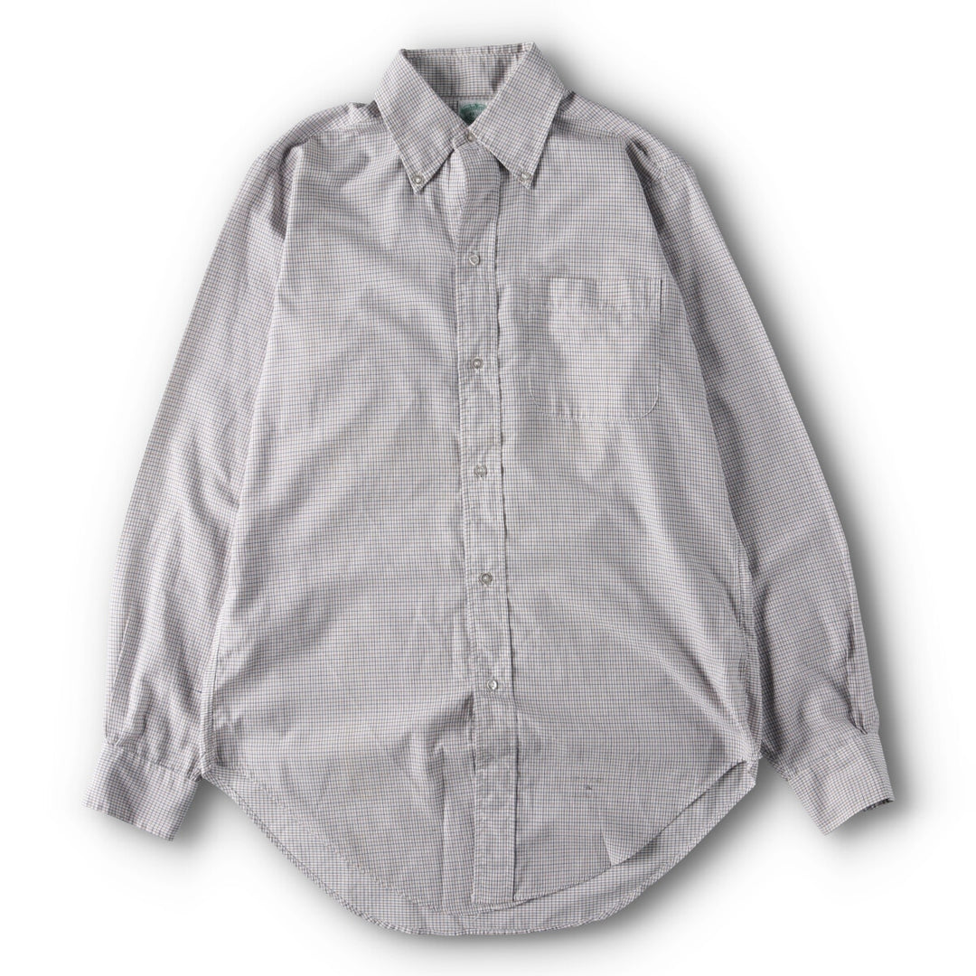 60'S Brooks Brothers 6-button long sleeve button-down check shirt, men's size S, vintage /evb005967