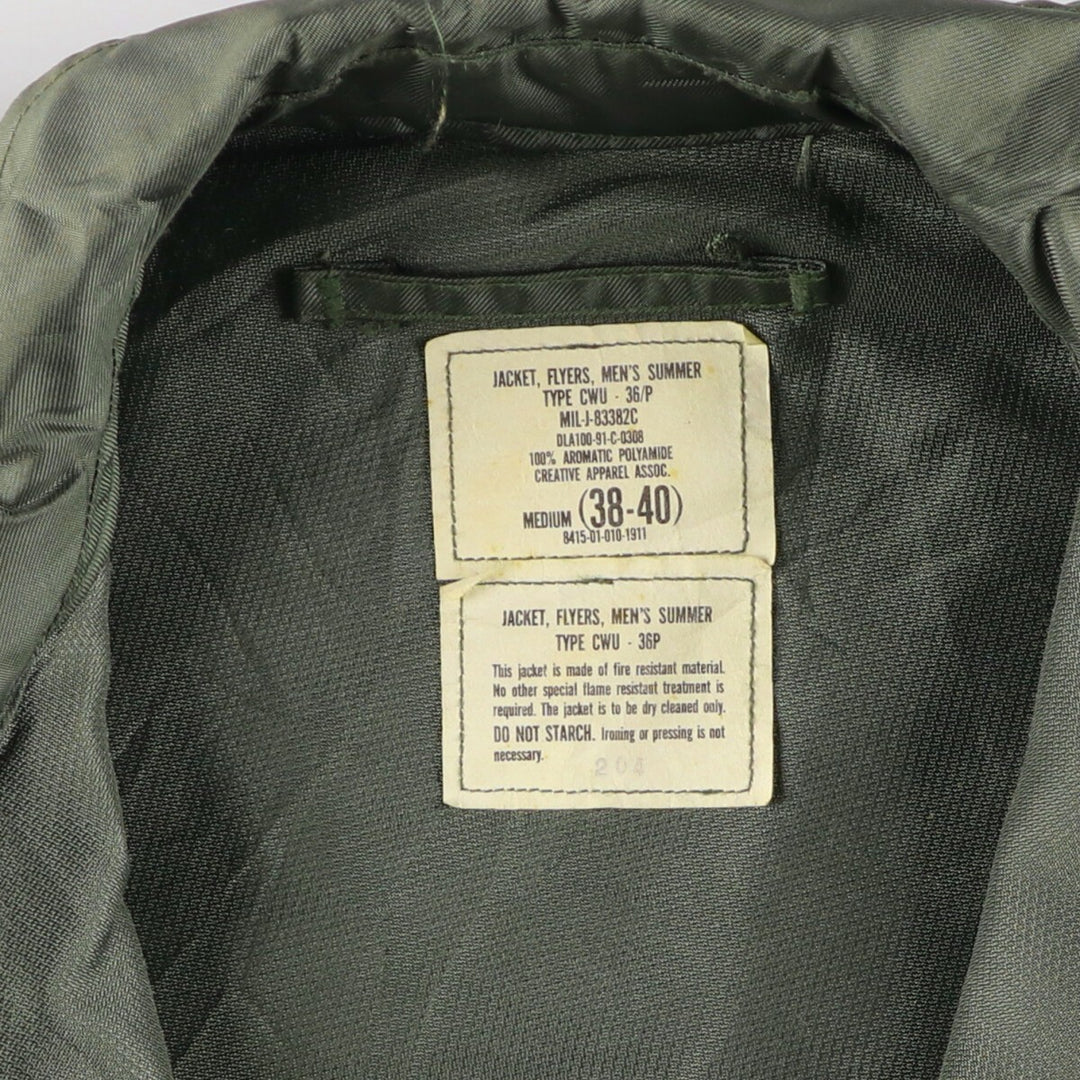 90'S US military authentic CWU-36/P military flight jacket made in USA MEDIUM (38-40) equivalent to men's M Vintage /evb005969