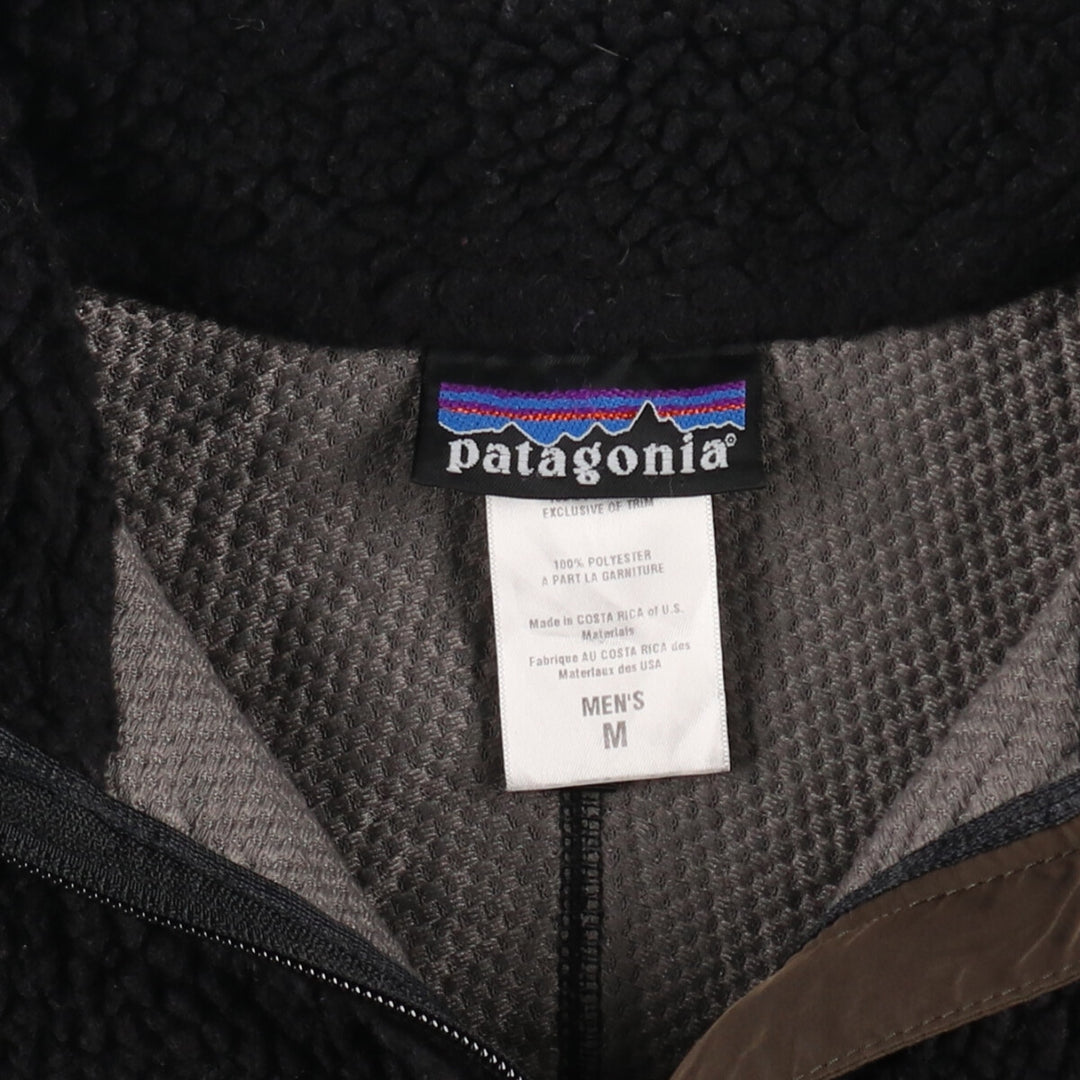 2000'S Patagonia Classic Retro-X Fleece Jacket (23055F8), Men's Size Medium polyester black type Vintage Second Hand