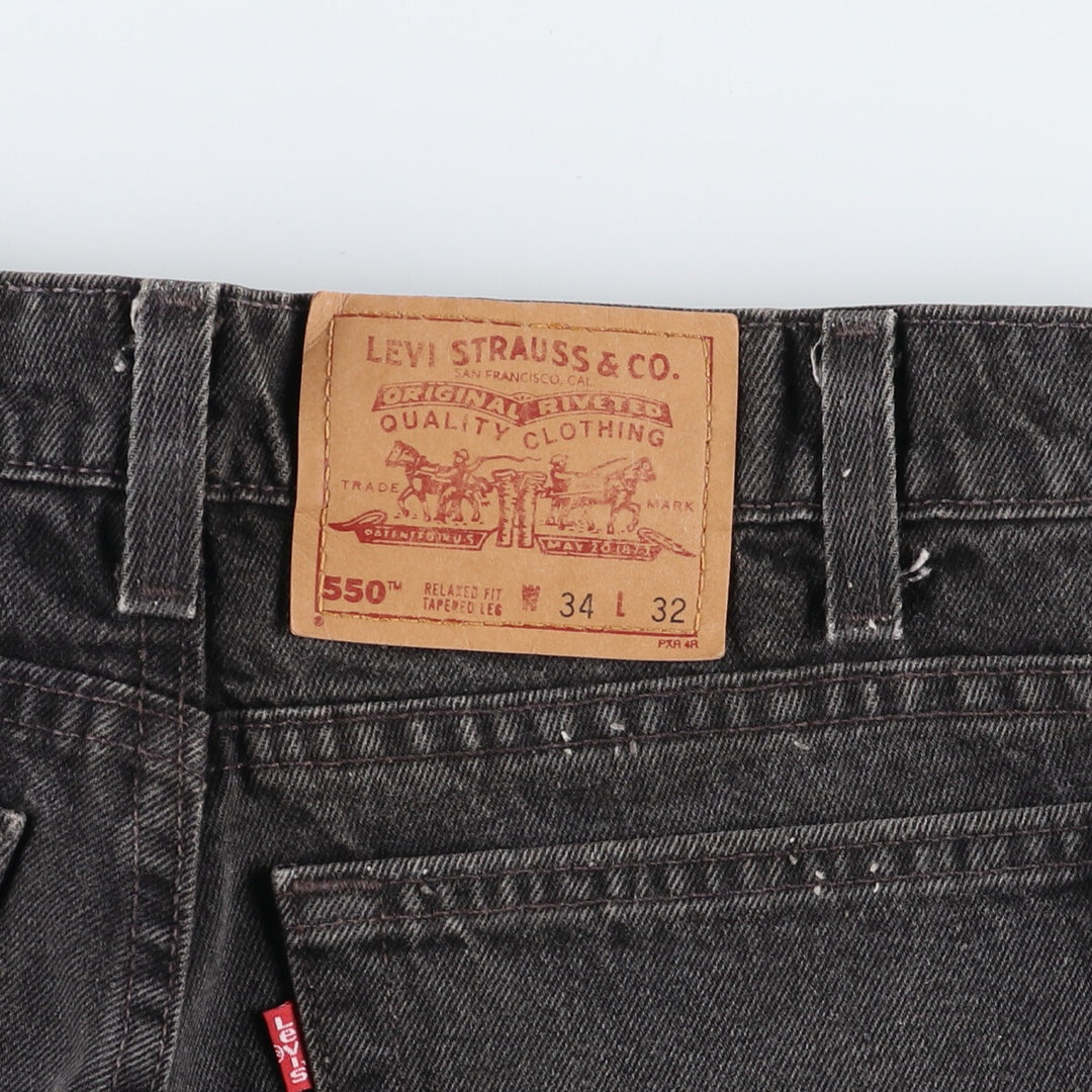 90'S Levi's 550 Relaxed Fit Tapered Leg Black Denim Tapered Denim Pants Made in USA Men's W32 equivalent /evb006096