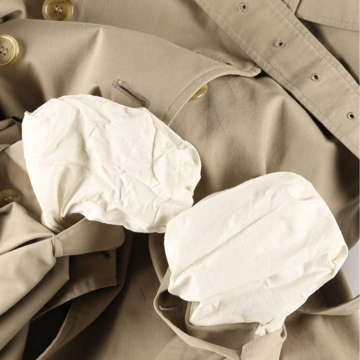 80s-90'S Burberry trench coat, made in England, women's size L cotton Beige type Vintage Second Hand