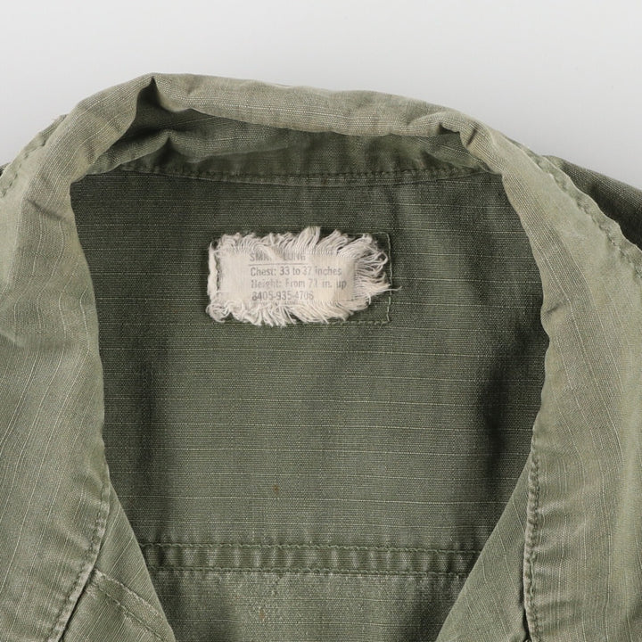 70'S US Military Jungle Fatigue 4th Military Field Jacket Made in USA SMALL-LONG Men's S equivalent /evb006123