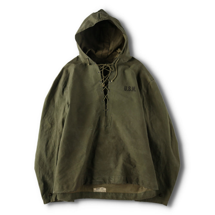 1940'S US Navy Early N-2 Military Deck Rain Parka Made in USA LARGE Men's L equivalent Vintage /evb006214