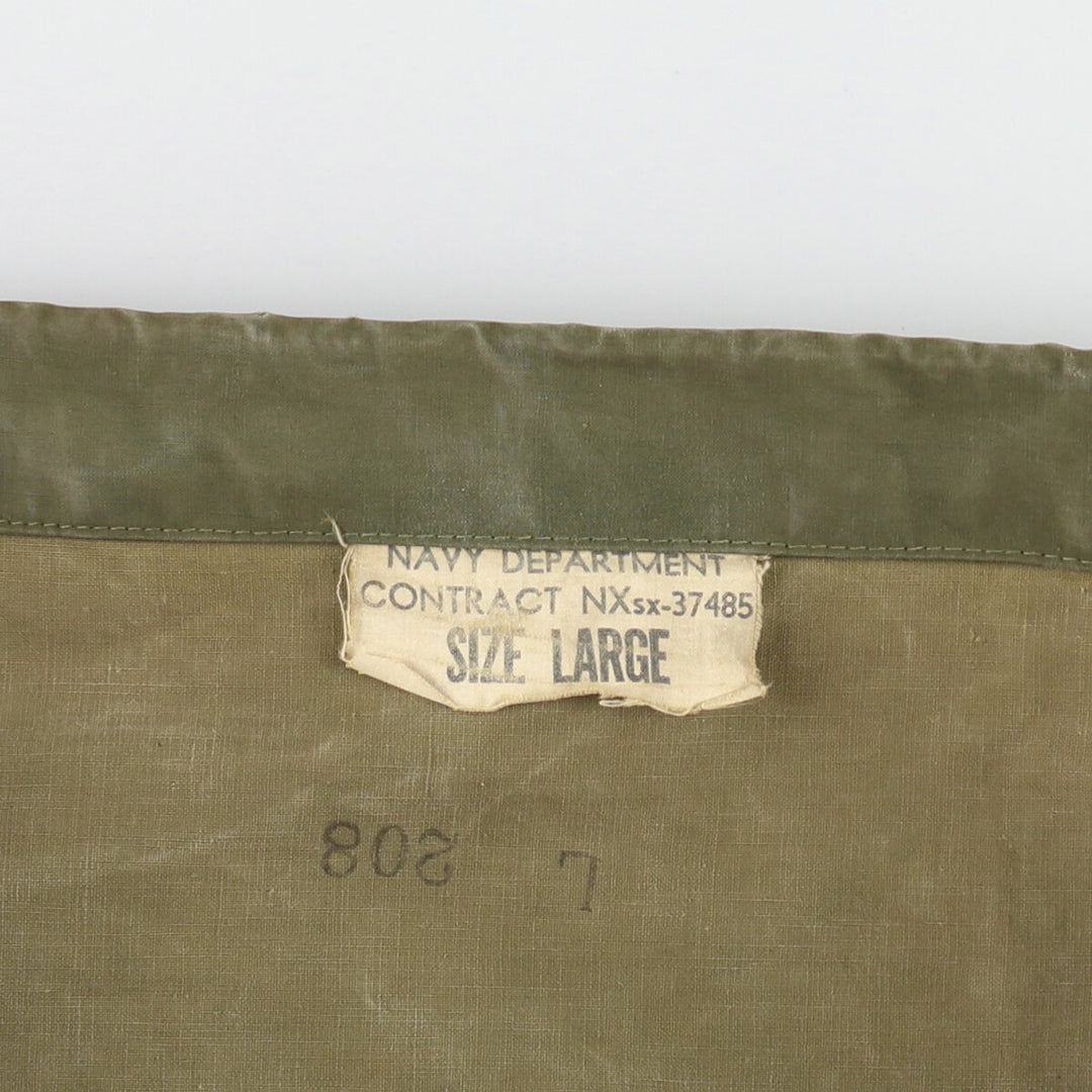 1940'S US Navy Early N-2 Military Deck Rain Parka Made in USA LARGE Men's L equivalent Vintage /evb006214